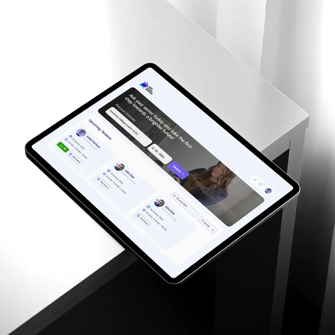AYS user session booking interface