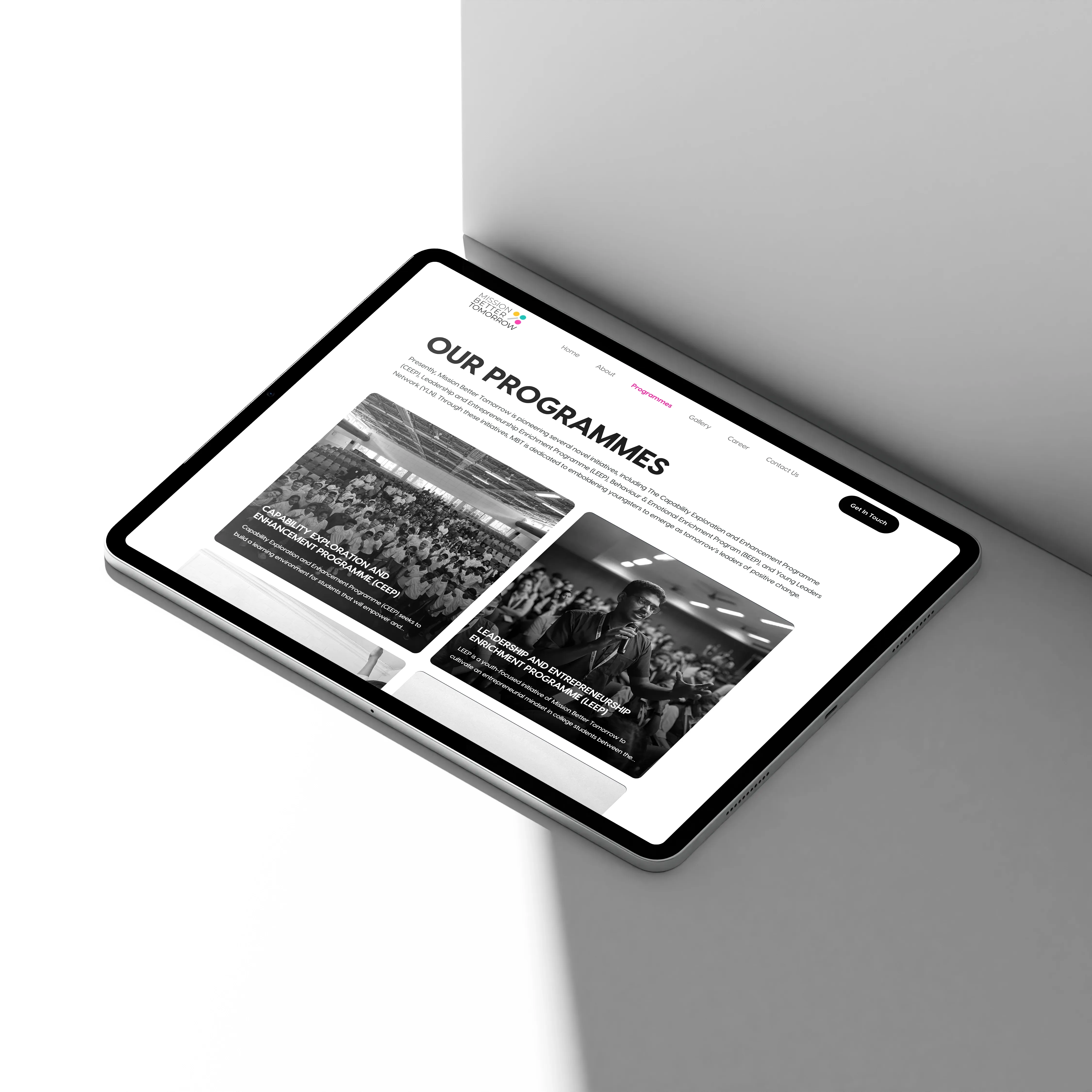 Volunteer stories and impact stats on MBT platform